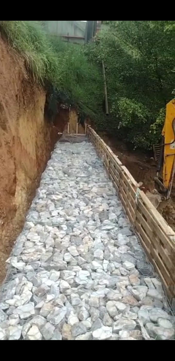 Estrutura gabião realizada pela Squadrium